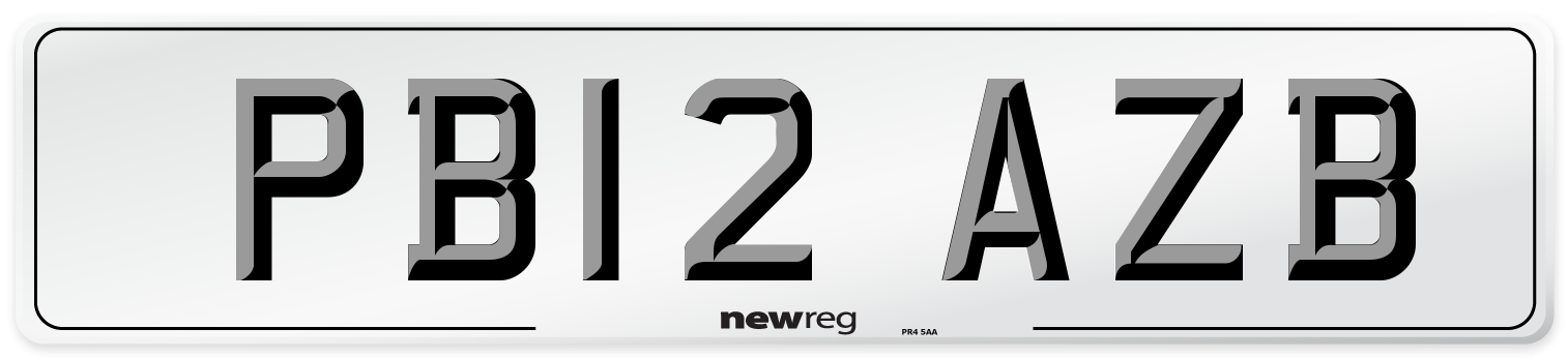 PB12 AZB Number Plate from New Reg